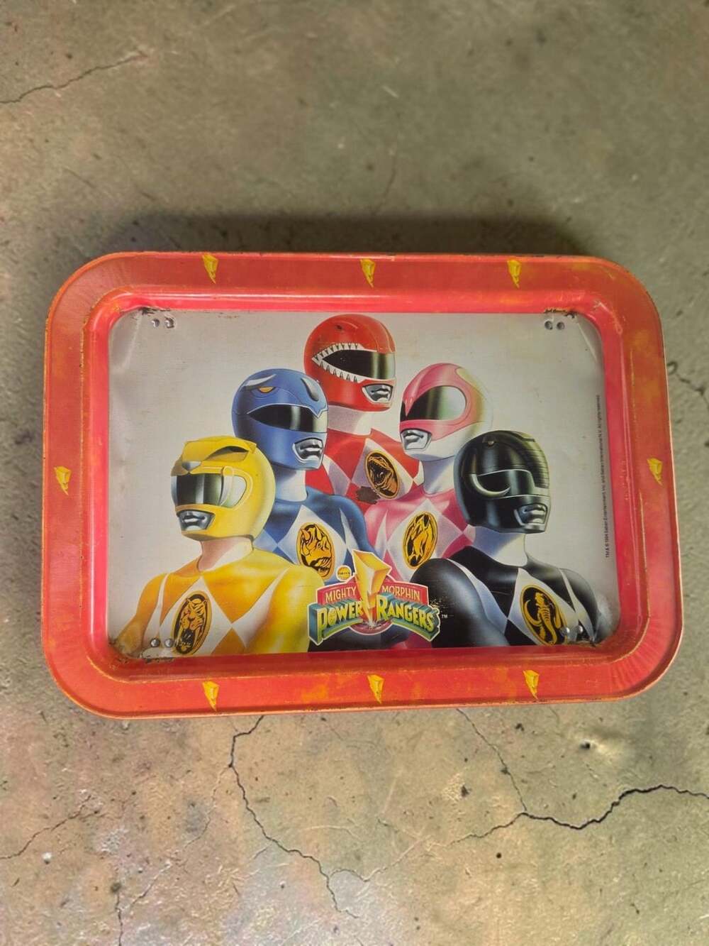 Mighty Morphin Power Rangers 1994 Metal TV Breakfast Tray